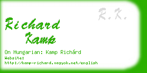 richard kamp business card